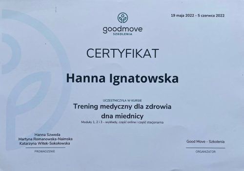 Helena Ignatowska trening dla zdrowia mięśni dna miednicy