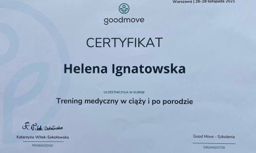 Helena Ignatowska trening medyczny po porodzie